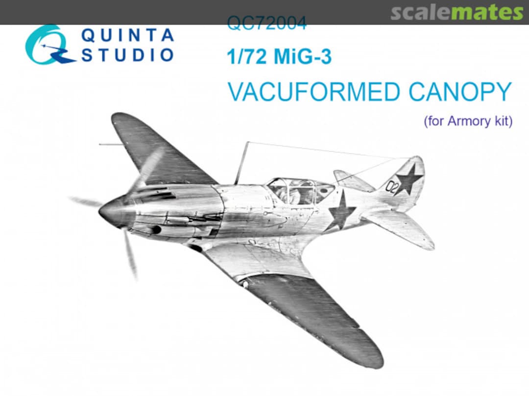 Boxart MiG-3 Vacuformed Canopy QC72004 Quinta Studio Boxart MiG-3 Vacuformed Canopy QC72004 Quinta Studio