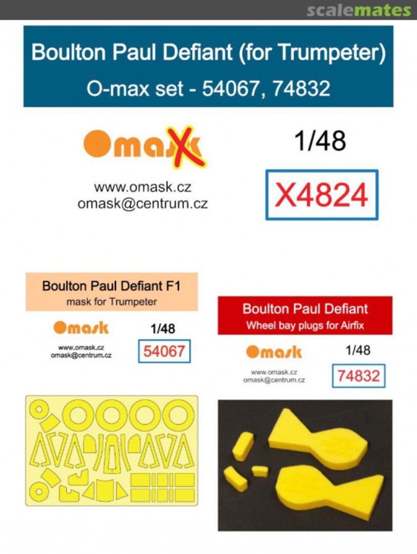 Boxart Boulton Paul Defiant - O-max Set (for Trumpeter / Airfix Kits) X4824 Omask Boxart Boulton Paul Defiant - O-max Set (for Trumpeter / Airfix Kits) X4824 Omask