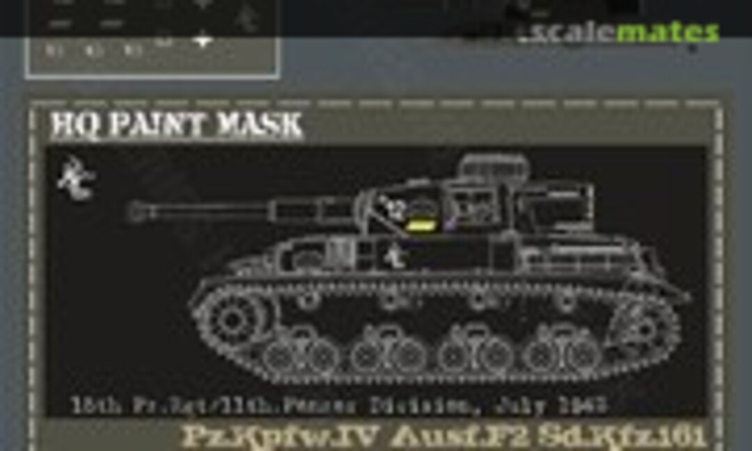 1:16 Pz.Kpfw.IV Ausf.F2 15th Pz.Rgt./11Th.Panzer Division July 1942 Paint Mask (HQ-Masks PIV 046) PIV 046