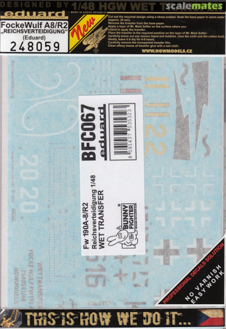 Boxart FW-190A8/R2 "Reichsverteidigung" BFC067 HGW Models Boxart FW-190A8/R2 "Reichsverteidigung" BFC067 HGW Models