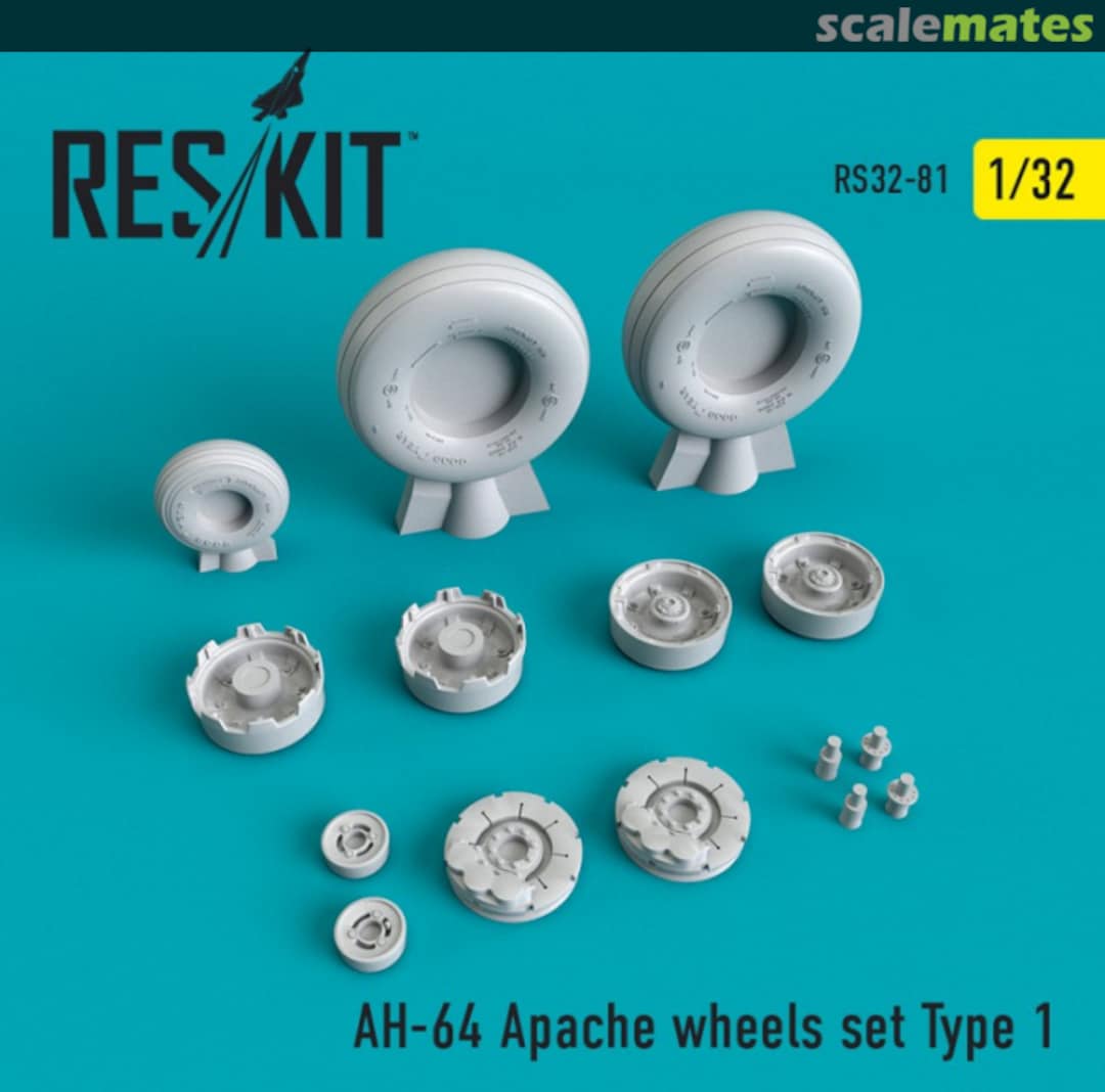 Boxart AH-64 Apache - wheels set Type 1 RS32-0081 ResKit