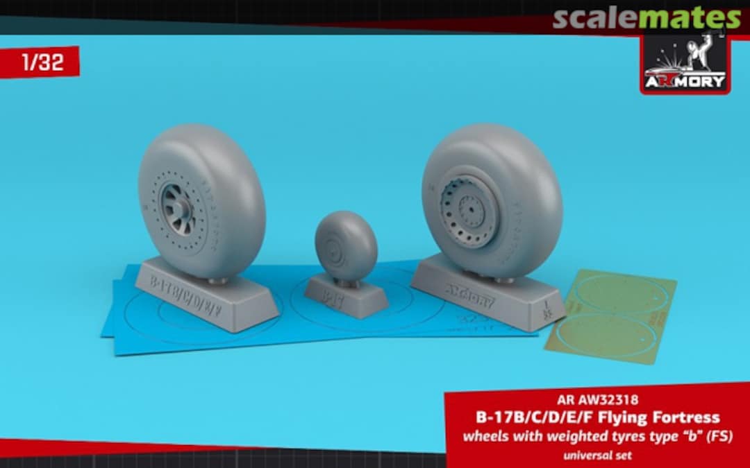 Boxart B-17B/C/D/E/F Flying Fortress wheels AW32318 Armory Boxart B-17B/C/D/E/F Flying Fortress wheels AW32318 Armory