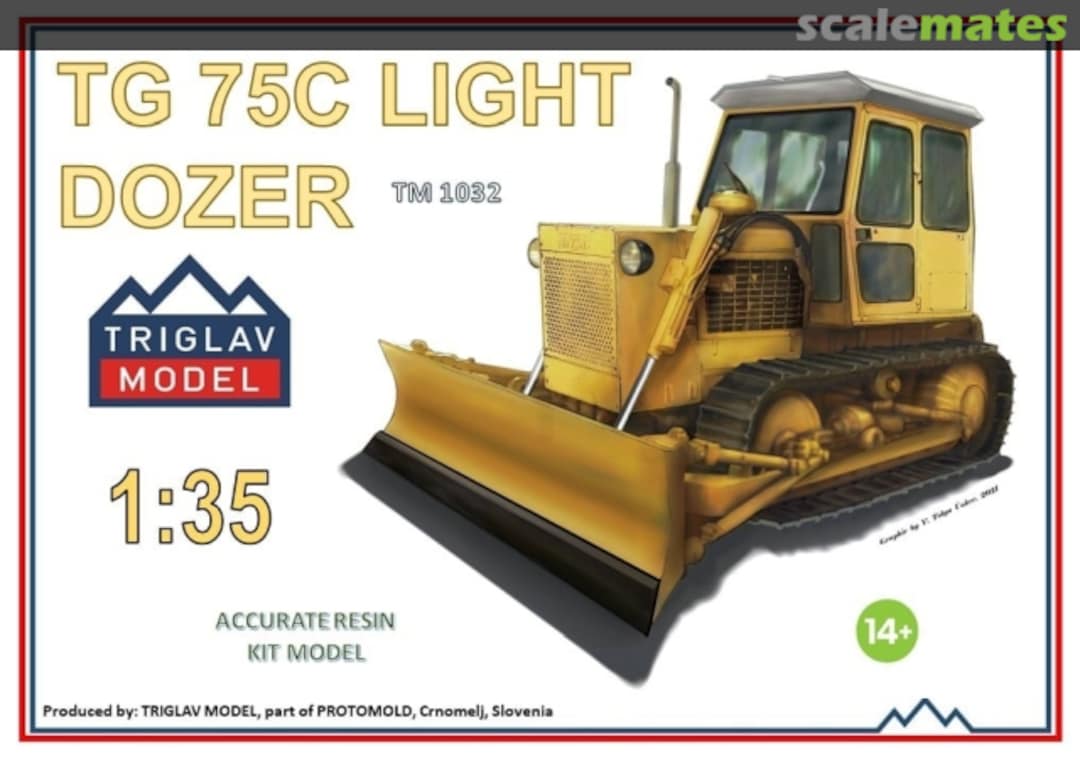 Boxart TG 75C Light Dozer TM 1032 Triglav model Boxart TG 75C Light Dozer TM 1032 Triglav model