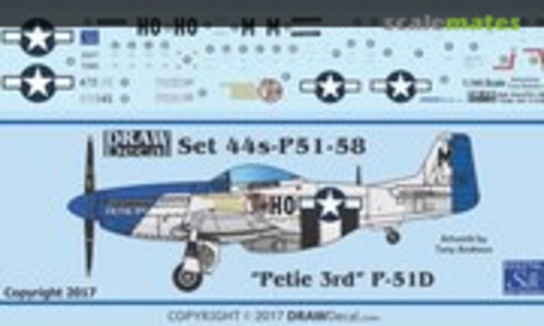 1:144 P-51D “Petie 3rd” (Draw Decal 44-P51-58) 44-P51-58