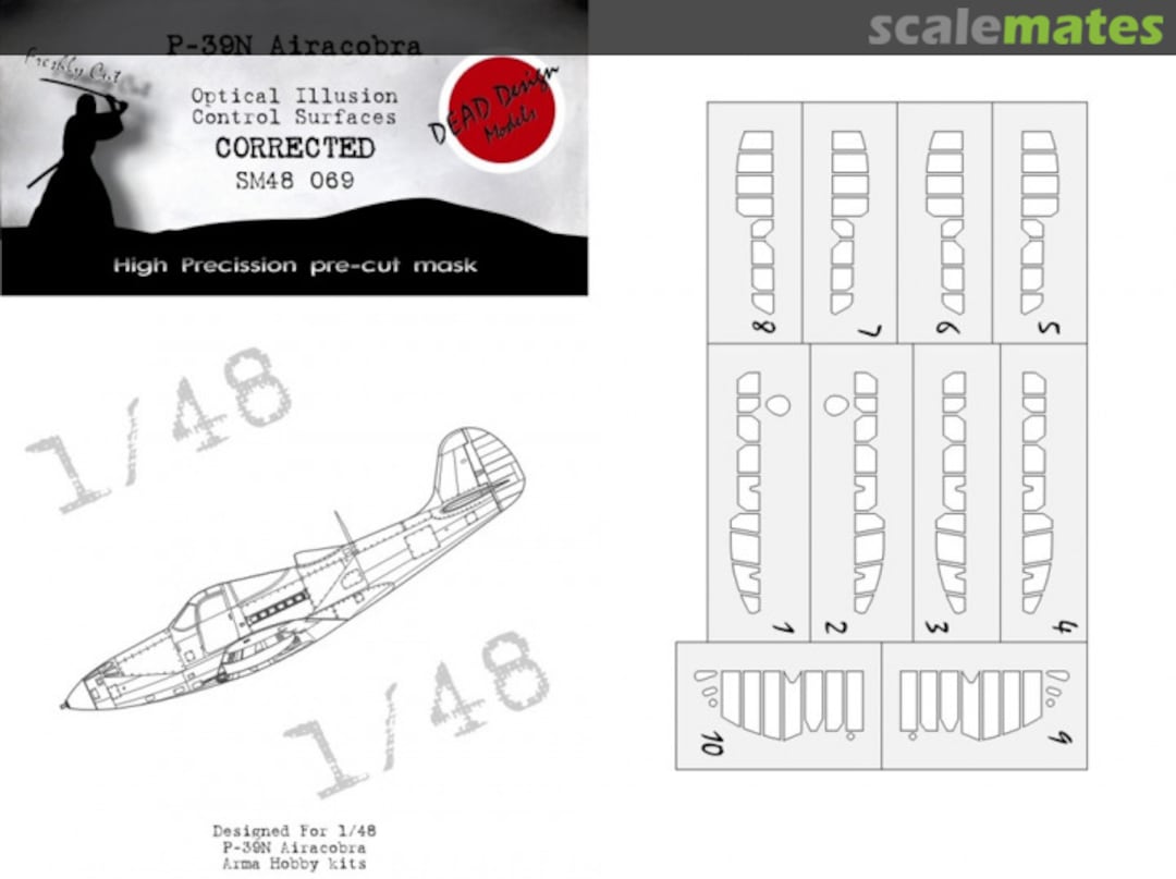 Boxart P-39N Airacobra Optical Illusion Control Surfaces CORRECTED SM48069 DEAD Design Models
