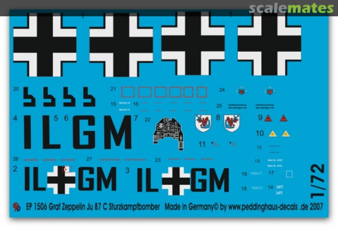 Boxart Decals für Ju 87 T Maschine für den Flugzeugträger Graf Zeppelin EP 1506 Peddinghaus-Decals Boxart Decals für Ju 87 T Maschine für den Flugzeugträger Graf Zeppelin EP 1506 Peddinghaus-Decals