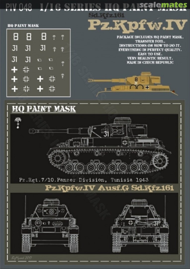 Boxart Pz.Kpfw.IV Ausf.G Pz.Rgt.7/10.Panzer Division Tunisia 1943 Paint Mask PIV 048 HQ-Masks Boxart Pz.Kpfw.IV Ausf.G Pz.Rgt.7/10.Panzer Division Tunisia 1943 Paint Mask PIV 048 HQ-Masks