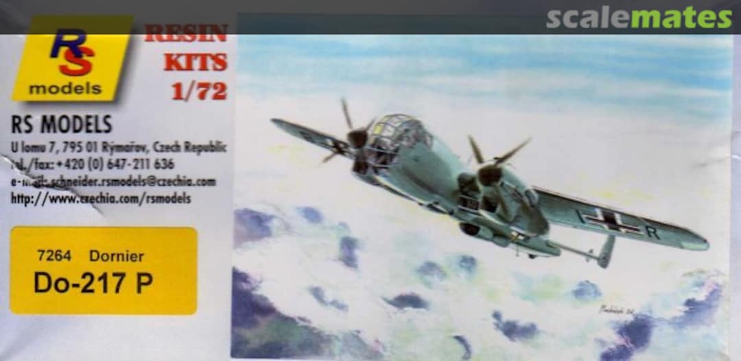 Boxart Dornier Do 217P 7264 RS Models Boxart Dornier Do 217P 7264 RS Models