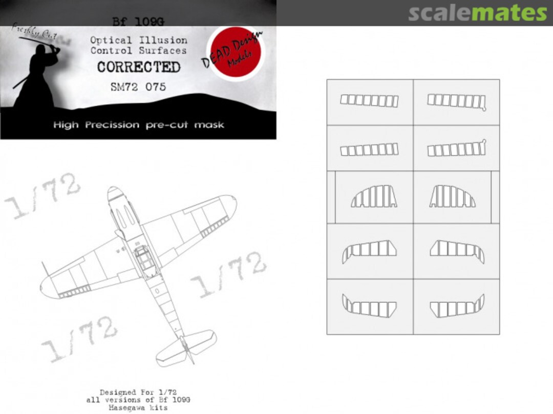 Boxart Bf 109G Optical Illusion Control Surfaces CORRECTED SM72075 DEAD Design Models