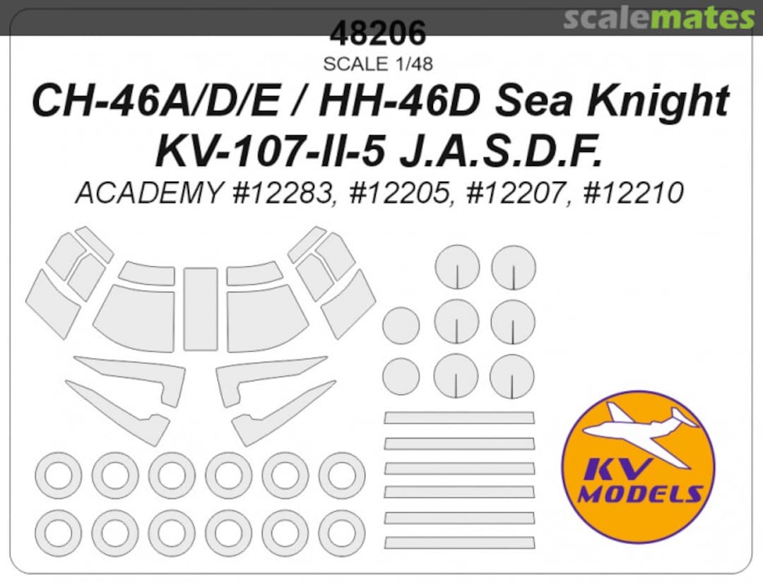 Boxart CH-46 / HH-46 Sea Knight / KV-107-II-5 J.A.S.D.F. 48206 KV Models Boxart CH-46 / HH-46 Sea Knight / KV-107-II-5 J.A.S.D.F. 48206 KV Models