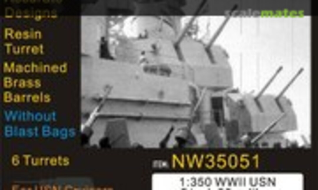 1:350 WWII USN 5"/38 Caliber Mk28 Twin Ring Mount wo/Blastbags (6 Pcs.) (Alliance Model Works NW35051) NW35051