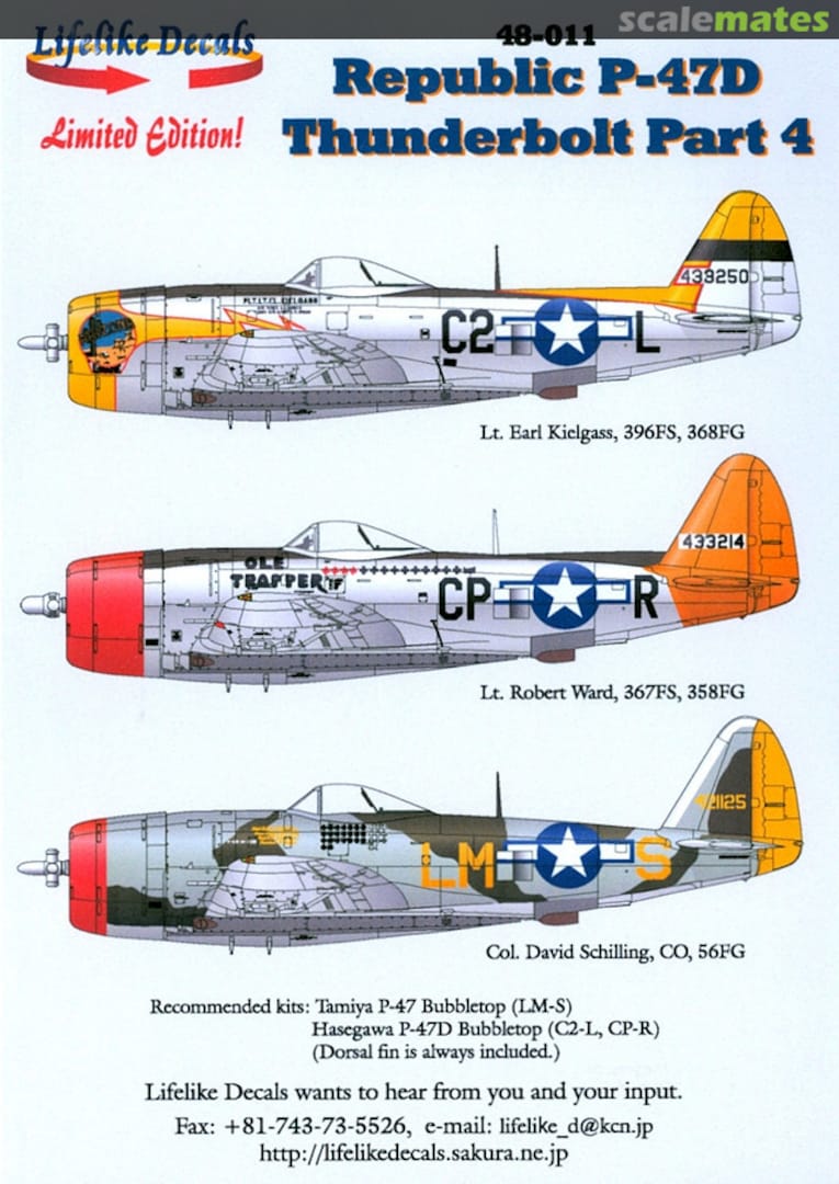 Boxart Republic P-47D Thunderbolt Part 4 48-011 Lifelike Decals Boxart Republic P-47D Thunderbolt Part 4 48-011 Lifelike Decals