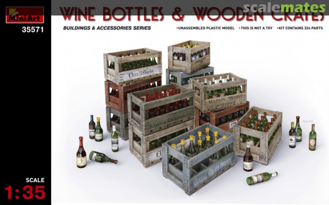 Boxart Wine Bottles & Wooden Crates 35571 MiniArt Boxart Wine Bottles & Wooden Crates 35571 MiniArt
