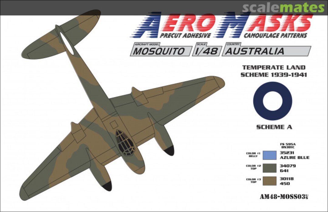 Boxart Mosquito England Temperate Land Scheme 1939-1941 Scheme A AM48-MOSS03 AeroMasks