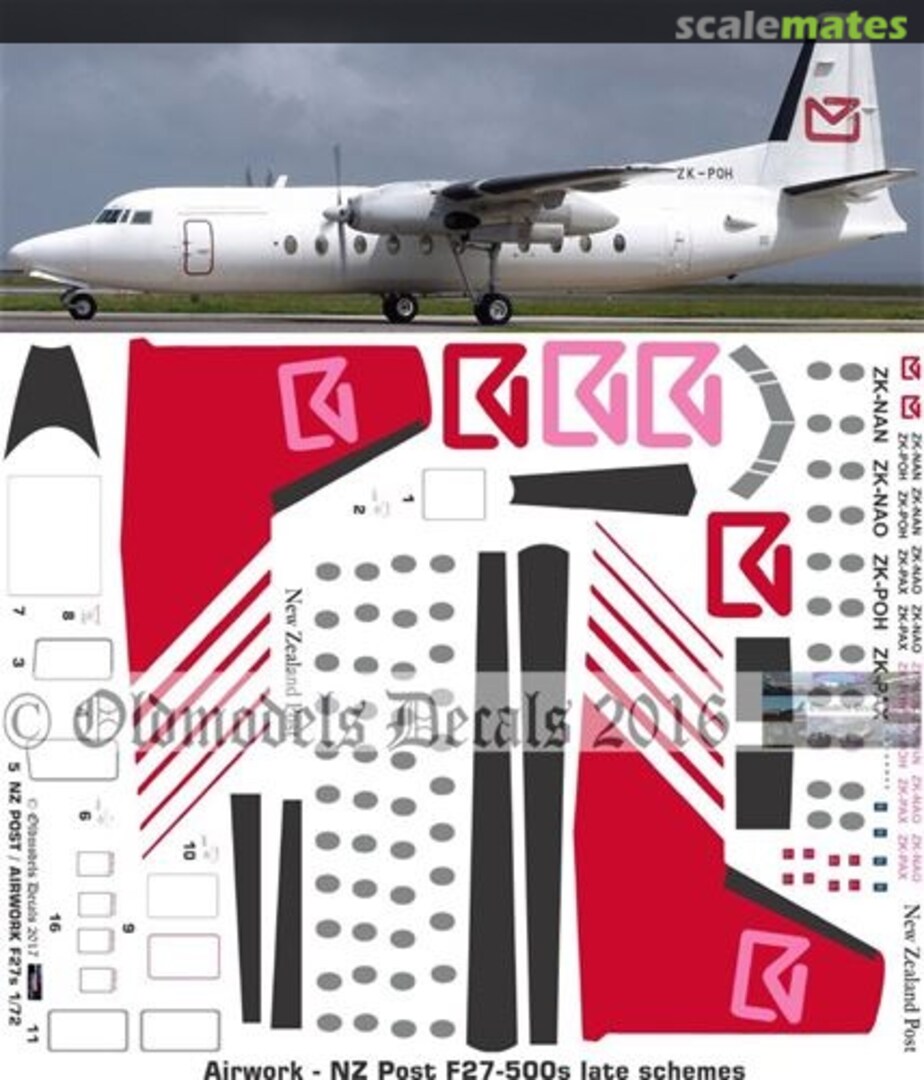 Boxart Airwork/NZ Post F27s later schemes OMD0158 Oldmodels Decals Boxart Airwork/NZ Post F27s later schemes OMD0158 Oldmodels Decals