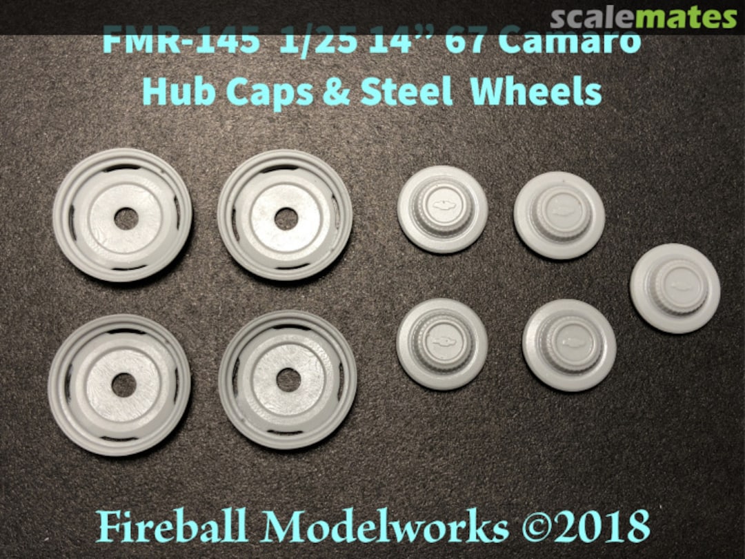 Boxart 14" Camaro Steel Wheels and Hub Caps FMR-145-14" Fireball Modelworks Boxart 14" Camaro Steel Wheels and Hub Caps FMR-145-14" Fireball Modelworks
