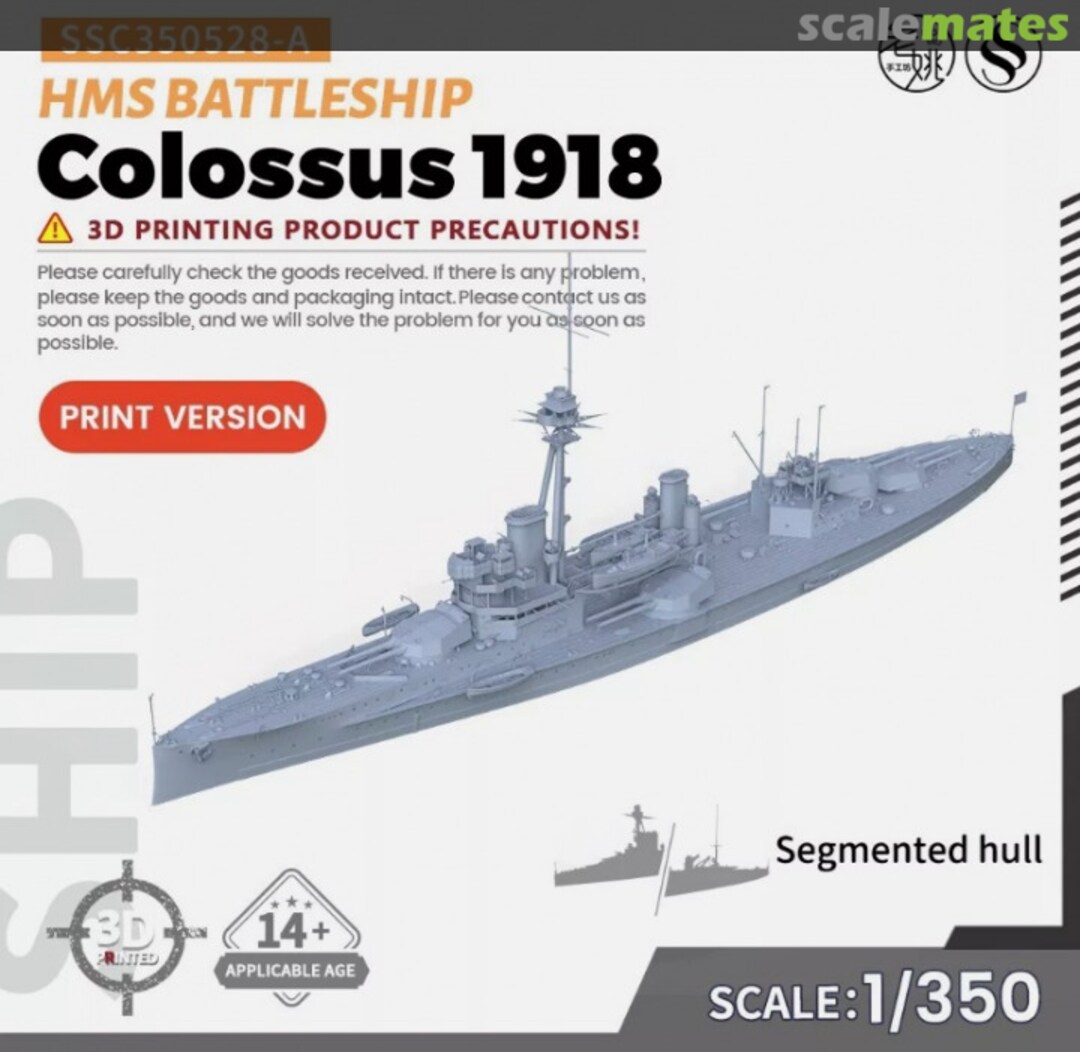 Boxart HMS Colossus Battleship 1918 SSC350528-A SSMODEL
