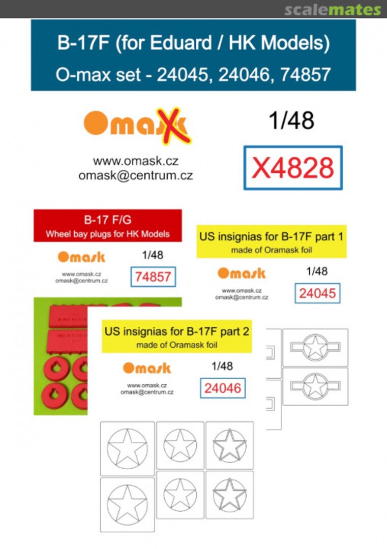 Boxart Boeing B-17 F - O-max Set (for Eduard and HK Models Kits) X4828 Omask