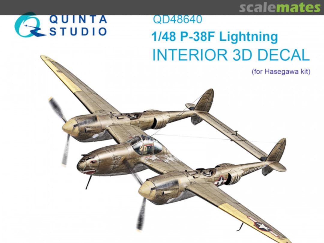 Boxart P-38F Lightning interior 3D decals QD48640 Quinta Studio Boxart P-38F Lightning interior 3D decals QD48640 Quinta Studio