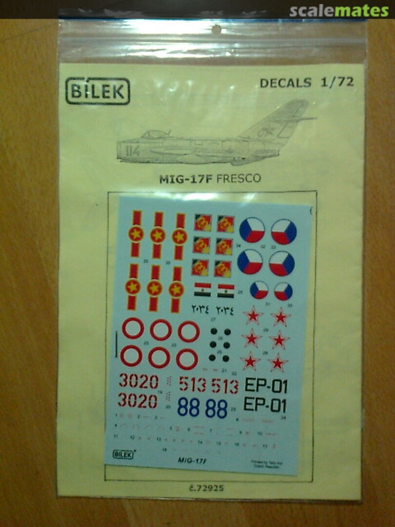 Boxart Mig-17F Fresco č.72925 Bilek Boxart Mig-17F Fresco č.72925 Bilek