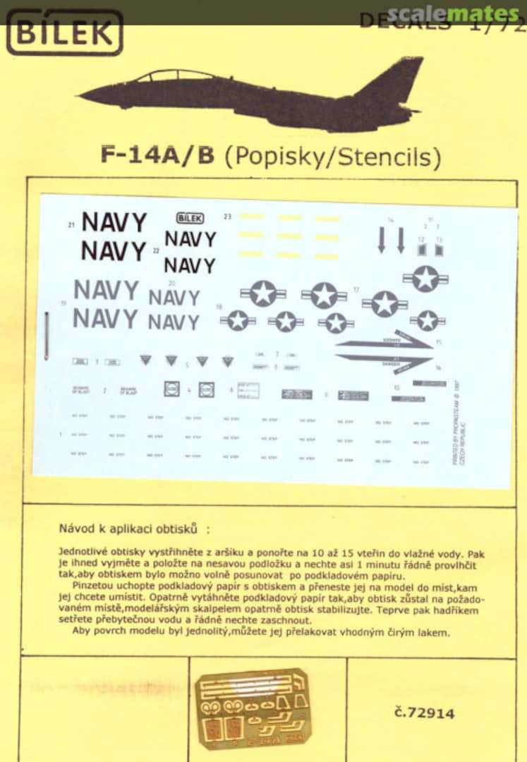 Boxart F-14A/B (Popisky/Stencils) 72914 Bilek