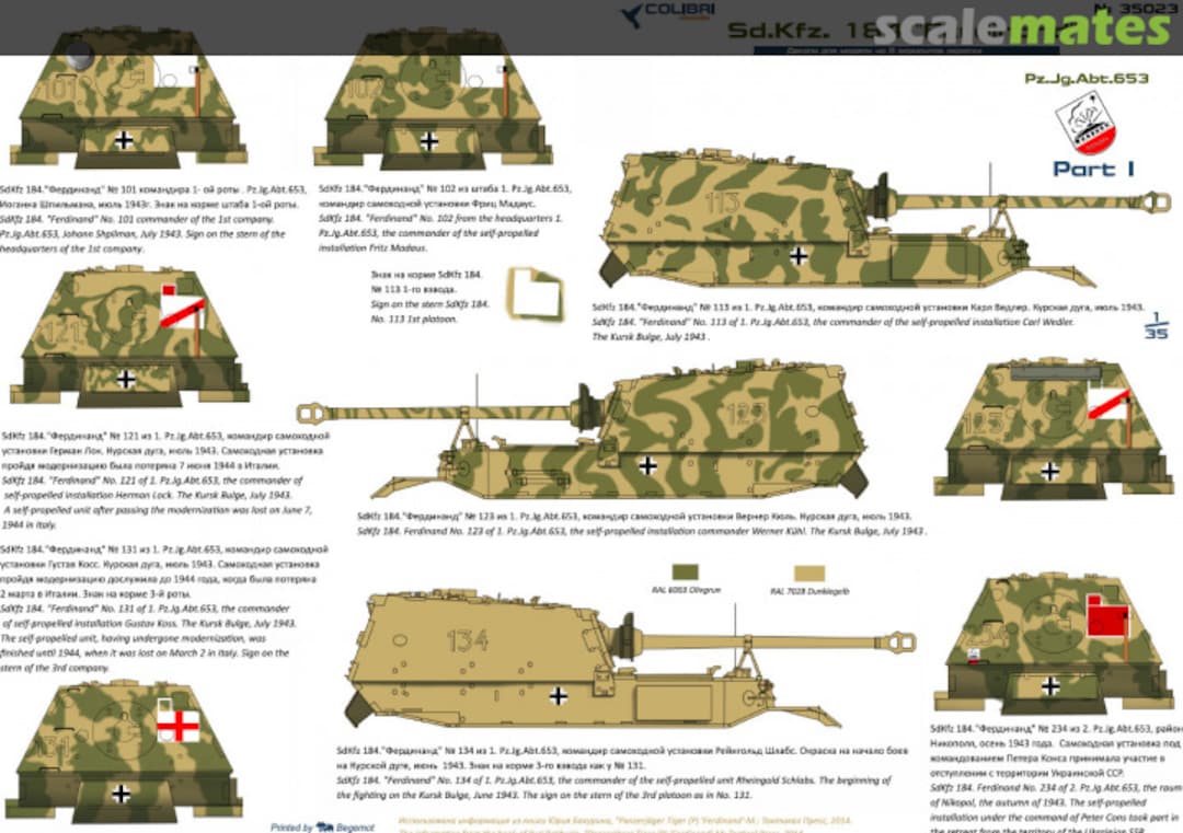 Boxart Sd.Kfz. 184 "Ferdinand" Part I 35023 Colibri Decals Boxart Sd.Kfz. 184 "Ferdinand" Part I 35023 Colibri Decals