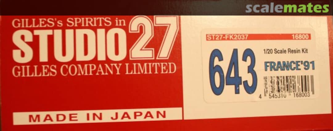 Boxart Ferrari 643 ST27-FK2037 Studio27 Boxart Ferrari 643 ST27-FK2037 Studio27