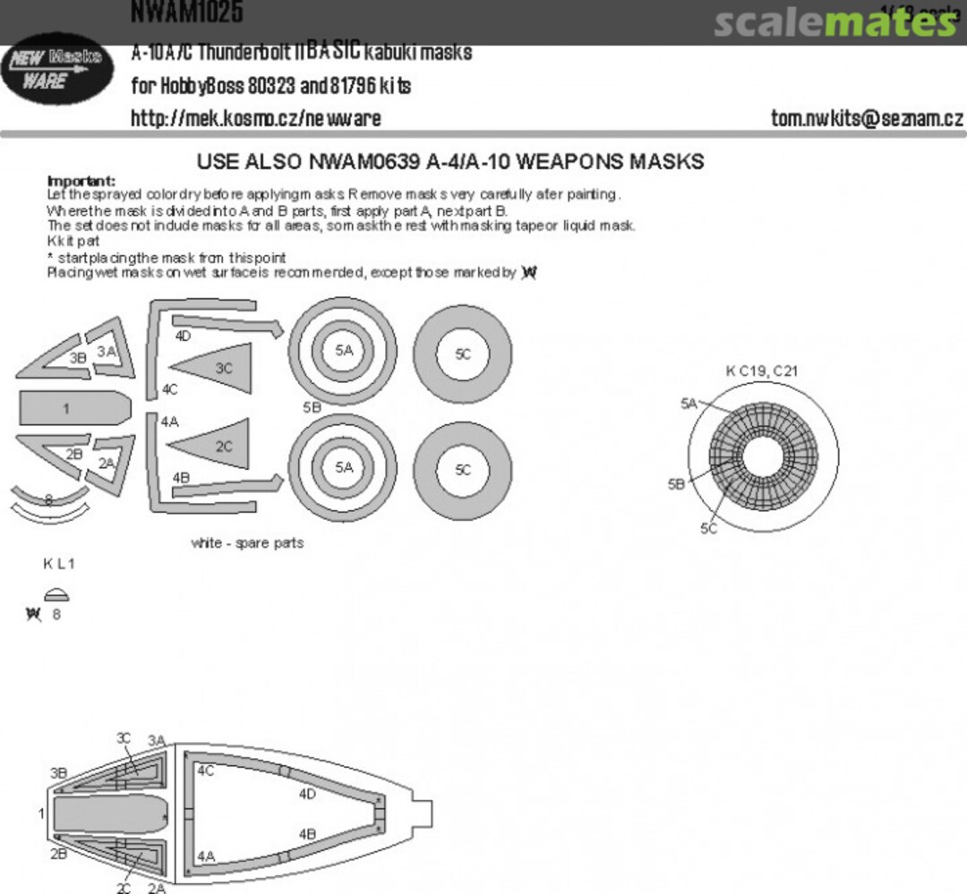Boxart A-10A/C Thunderbolt II - BASIC kabuki masks NWAM1025 New Ware