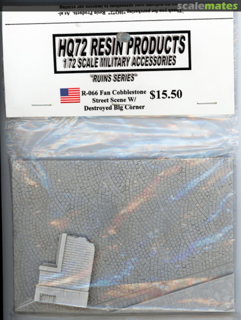 Boxart Fan Cobblestone Street Scene w/Destroyed Blg Corner R-066 HQ72