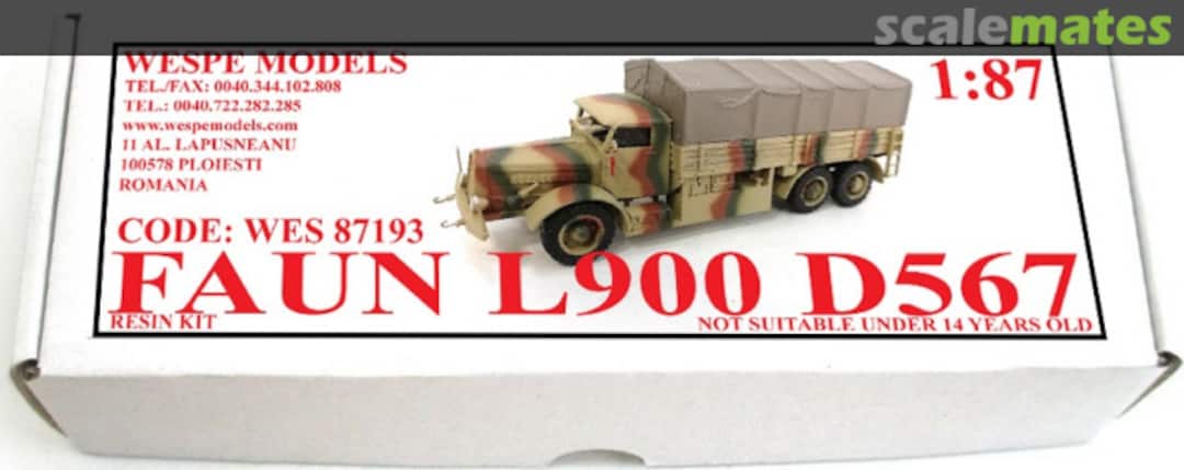 Boxart Faun L900 D567 WES 87193 Wespe Models Boxart Faun L900 D567 WES 87193 Wespe Models