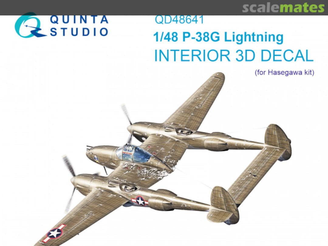 Boxart P-38G Lightning interior 3D decals QD48641 Quinta Studio Boxart P-38G Lightning interior 3D decals QD48641 Quinta Studio