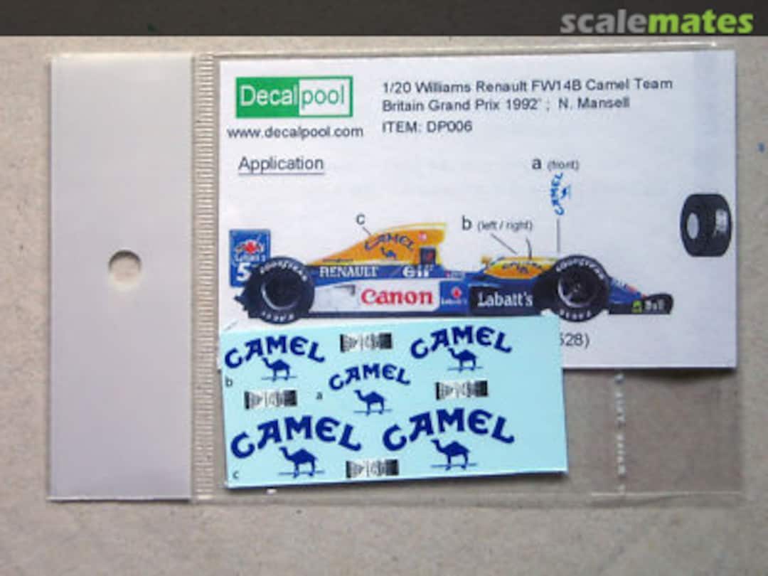 Boxart Williams Renault FW14B Camel DP006 Decalpool