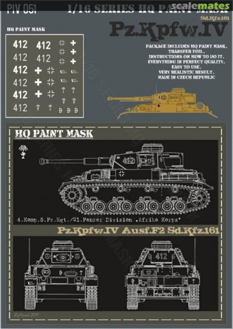 Boxart Pz.Kpfw.IV Ausf.F2 4.Komp.5.Pz.Rgt./21.Panzer DivisionAfrika Korps Paint Mask PIV 051 HQ-Masks Boxart Pz.Kpfw.IV Ausf.F2 4.Komp.5.Pz.Rgt./21.Panzer DivisionAfrika Korps Paint Mask PIV 051 HQ-Masks