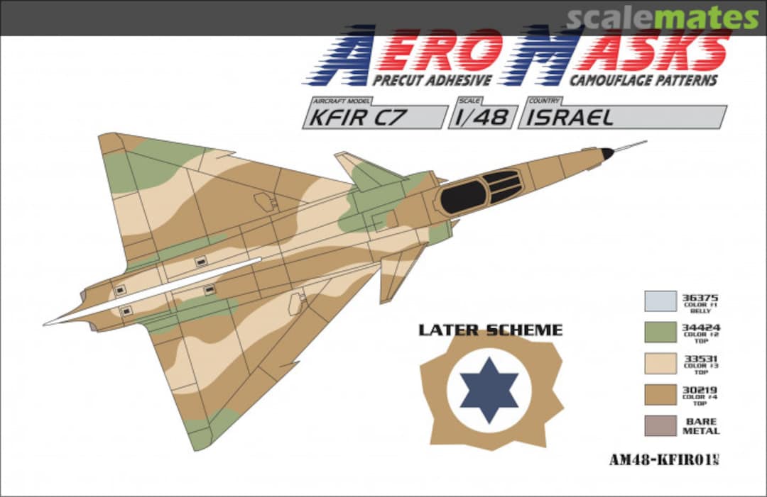 Boxart Kfir C7 Israel Later Scheme AM48-KFIR01 AeroMasks Boxart Kfir C7 Israel Later Scheme AM48-KFIR01 AeroMasks