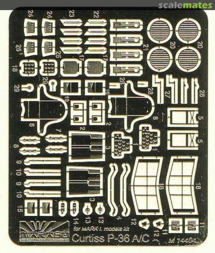 Boxart Curtiss P-36A/C Photo-Etched Parts M14404 Marabu Boxart Curtiss P-36A/C Photo-Etched Parts M14404 Marabu