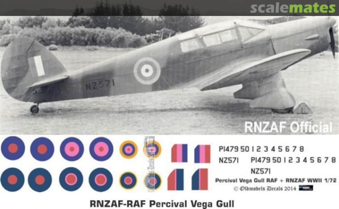 Boxart RNZAF & RAF Percival Vega Gull OMD0583 Oldmodels Decals Boxart RNZAF & RAF Percival Vega Gull OMD0583 Oldmodels Decals