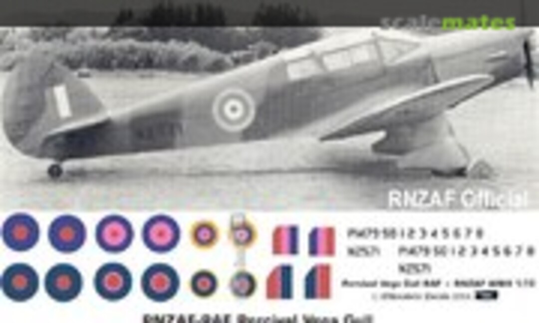 1:72 RNZAF & RAF Percival Vega Gull (Oldmodels Decals OMD0583) OMD0583