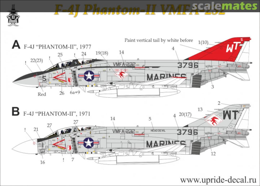 Boxart F-4J Phantom-II VMFA-232 UR14415 UpRise Decal Boxart F-4J Phantom-II VMFA-232 UR14415 UpRise Decal