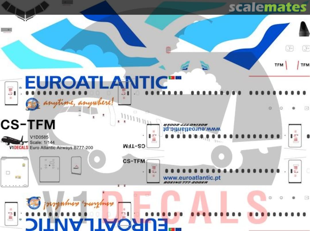 Boxart EuroAtlantic Airways Boeing 777-200 V1D0585-144 V1 Decals Boxart EuroAtlantic Airways Boeing 777-200 V1D0585-144 V1 Decals