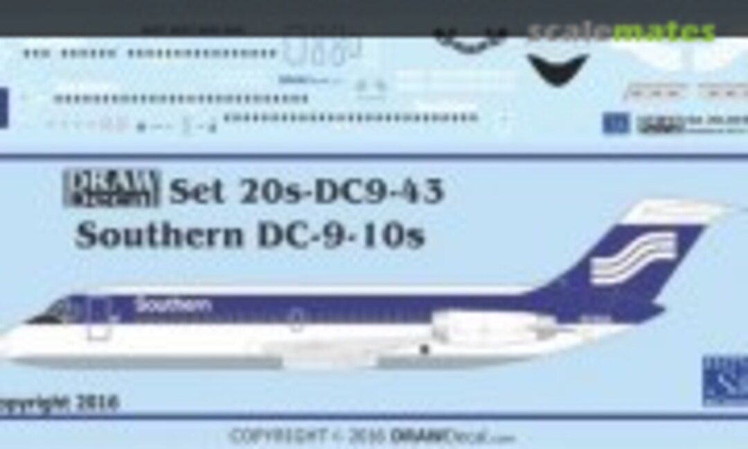 1:200 Southern DC-9-10s (Draw Decal 20-DC9-43) 20-DC9-43