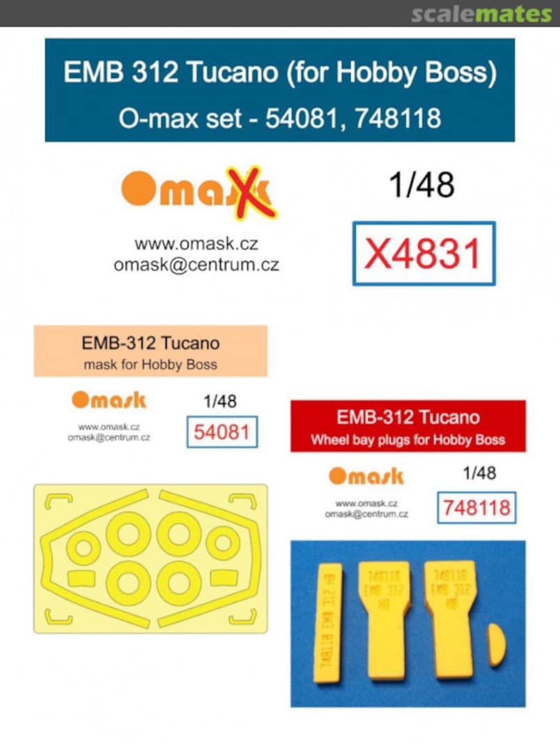 Boxart Embraer EMB 312 Tucano - O-max Set (for Hobby Boss Kits) X4831 Omask Boxart Embraer EMB 312 Tucano - O-max Set (for Hobby Boss Kits) X4831 Omask