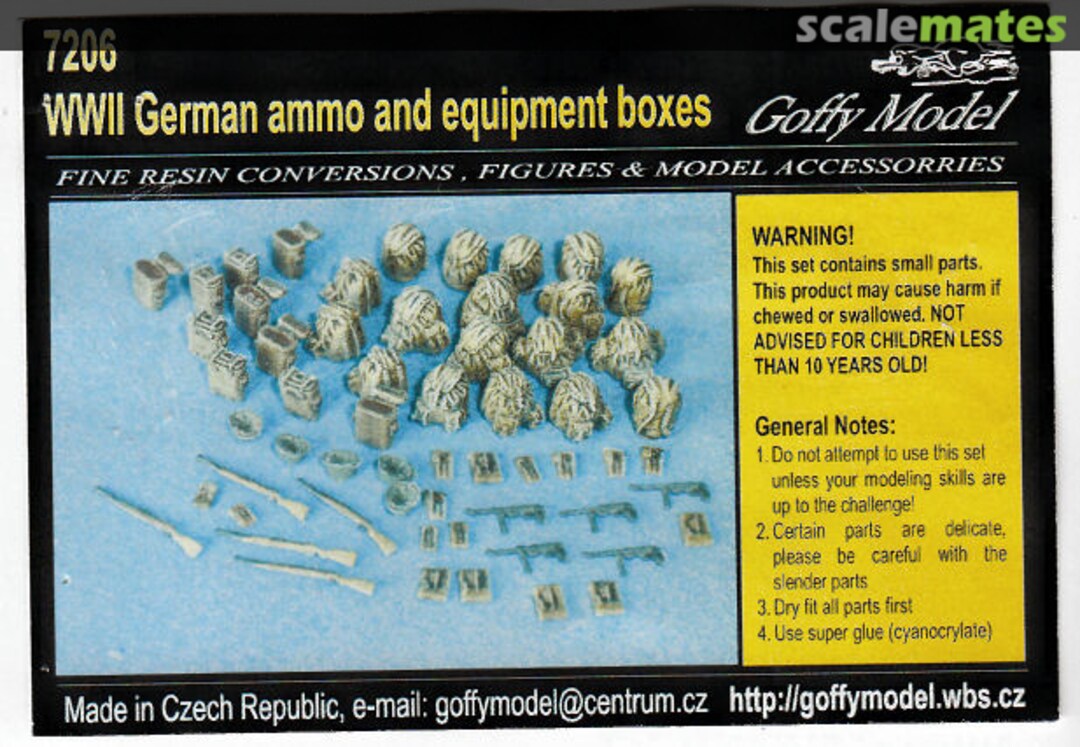 Boxart WWII German Ammo and equipment boxes 7206 Goffy Model Boxart WWII German Ammo and equipment boxes 7206 Goffy Model