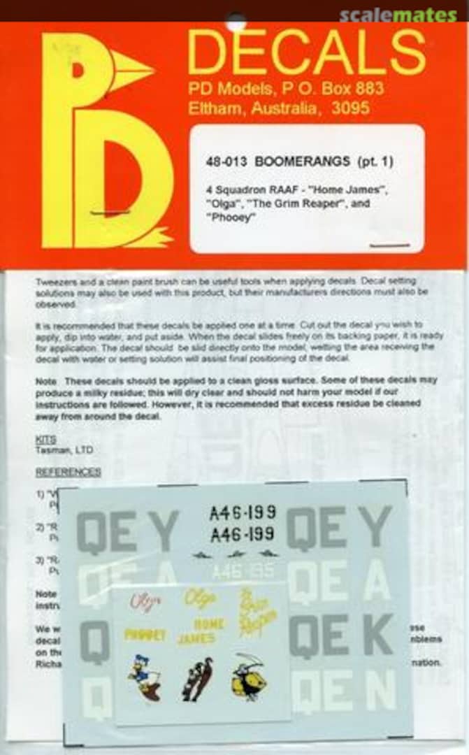 Boxart Boomerangs (Pt.1) 48-013 PD Models Boxart Boomerangs (Pt.1) 48-013 PD Models