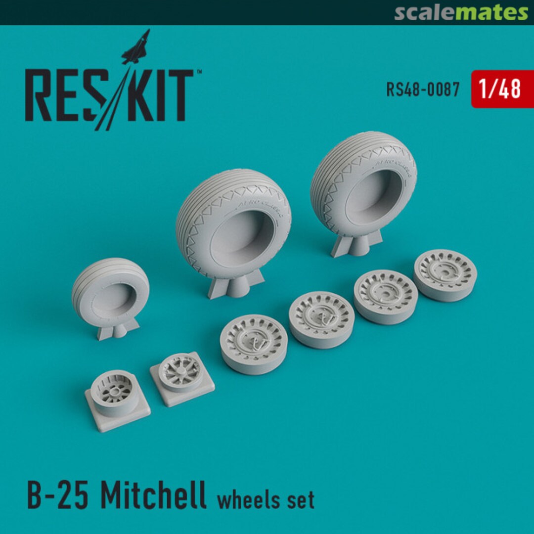 Boxart B-25 Mitchell Wheels Set RS48-0087 ResKit Boxart B-25 Mitchell Wheels Set RS48-0087 ResKit