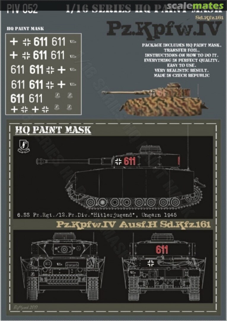 Boxart Pz.Kpfw.IV Ausf.H 6.SS Pz.Rgt./12.Pz.Div.Hitlerjugend Ungarn 1945 Paint Mask PIV 052 HQ-Masks Boxart Pz.Kpfw.IV Ausf.H 6.SS Pz.Rgt./12.Pz.Div.Hitlerjugend Ungarn 1945 Paint Mask PIV 052 HQ-Masks