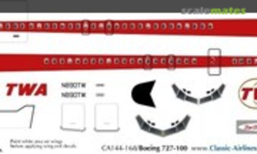 1:144 TWA (del) 727-100 (Classic Airlines CA144-168) CA144-168