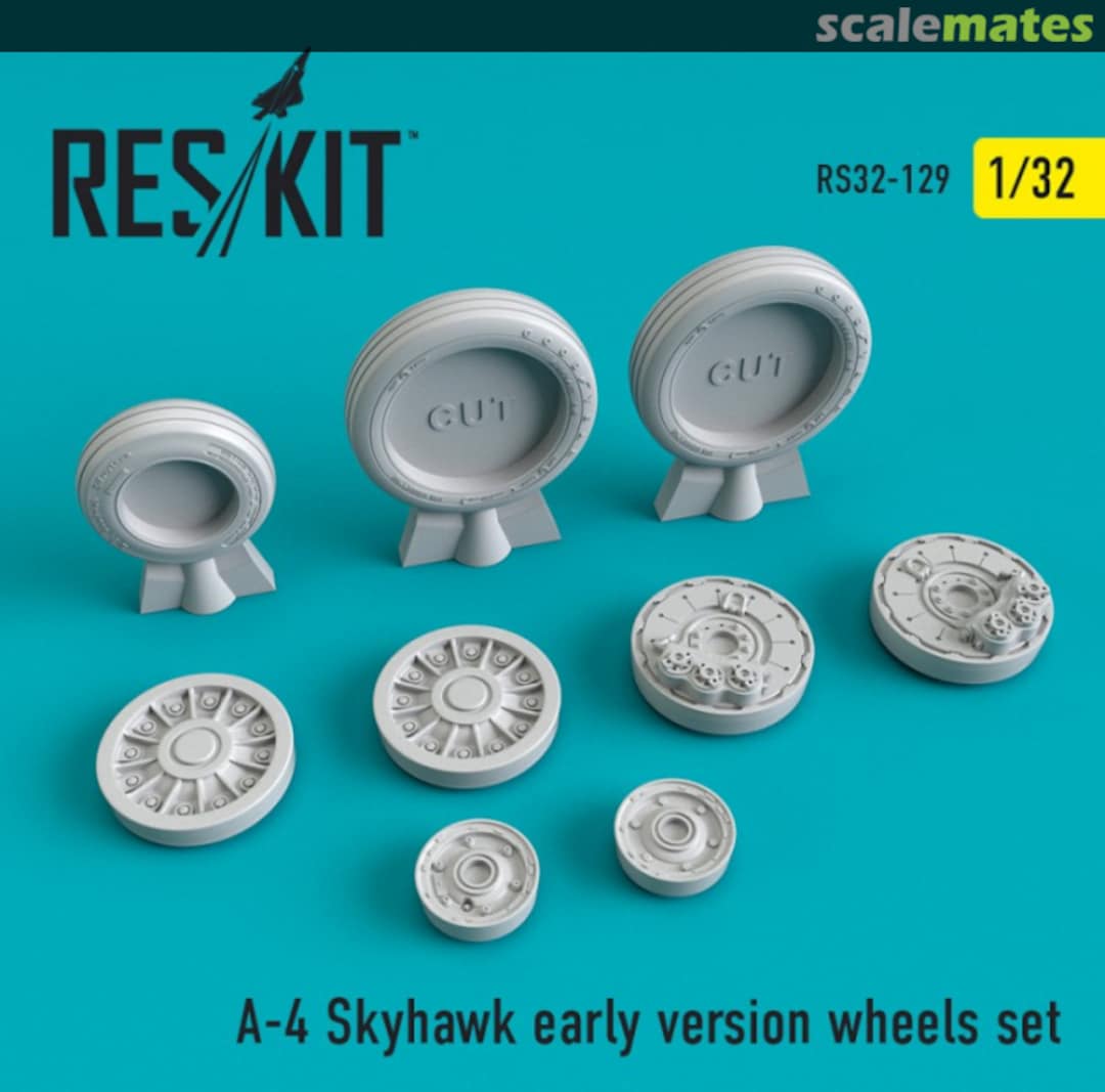 Boxart A-4 Skyhawk early version wheels set RS32-0129 ResKit Boxart A-4 Skyhawk early version wheels set RS32-0129 ResKit