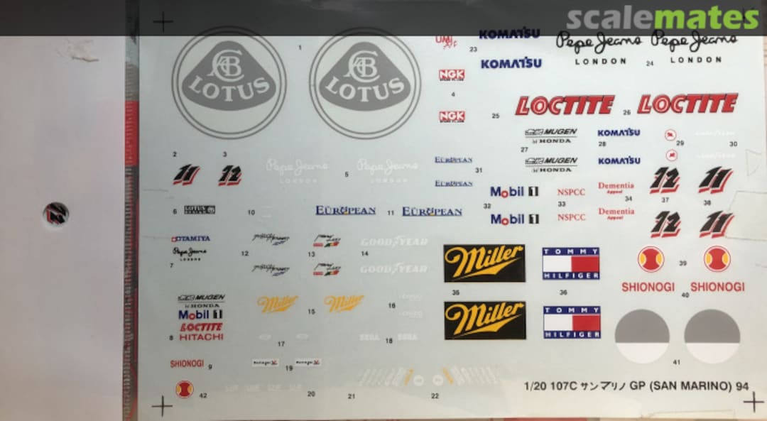 Boxart Lotus 107C GP San Marino 1994  Hobby Base Custom