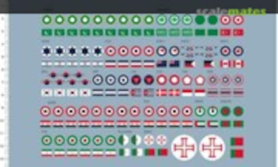 1:72 Different Countries Roundels & Flags (Easy Decal 64474)