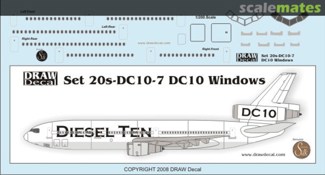 Boxart DC-10 Doors and Windows 20-DC10-7 Draw Decal